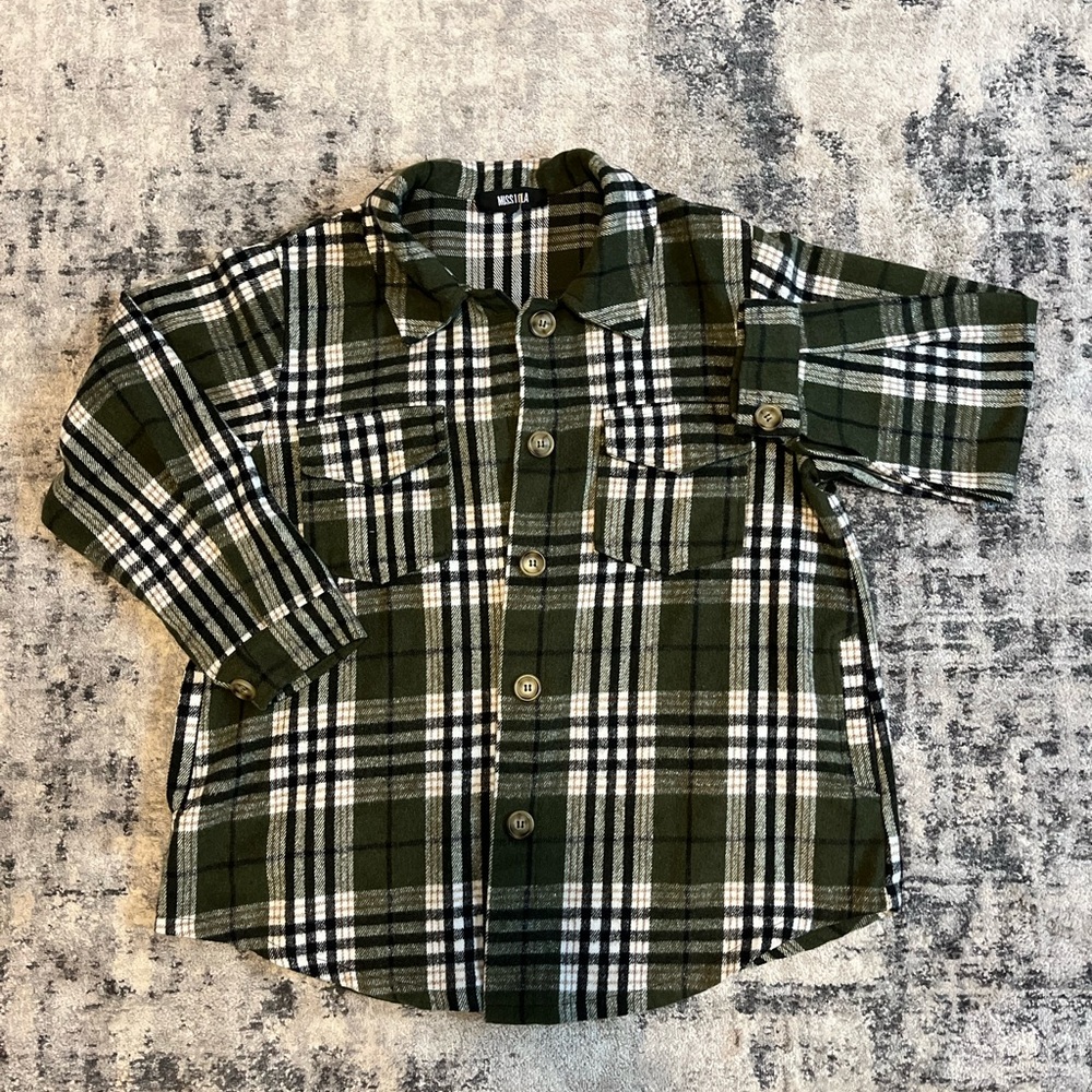 Green Plaid Shirt S